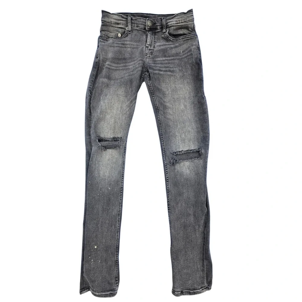 True Religion Geno Men's Relaxed Slim Jeans Black Distressed 28